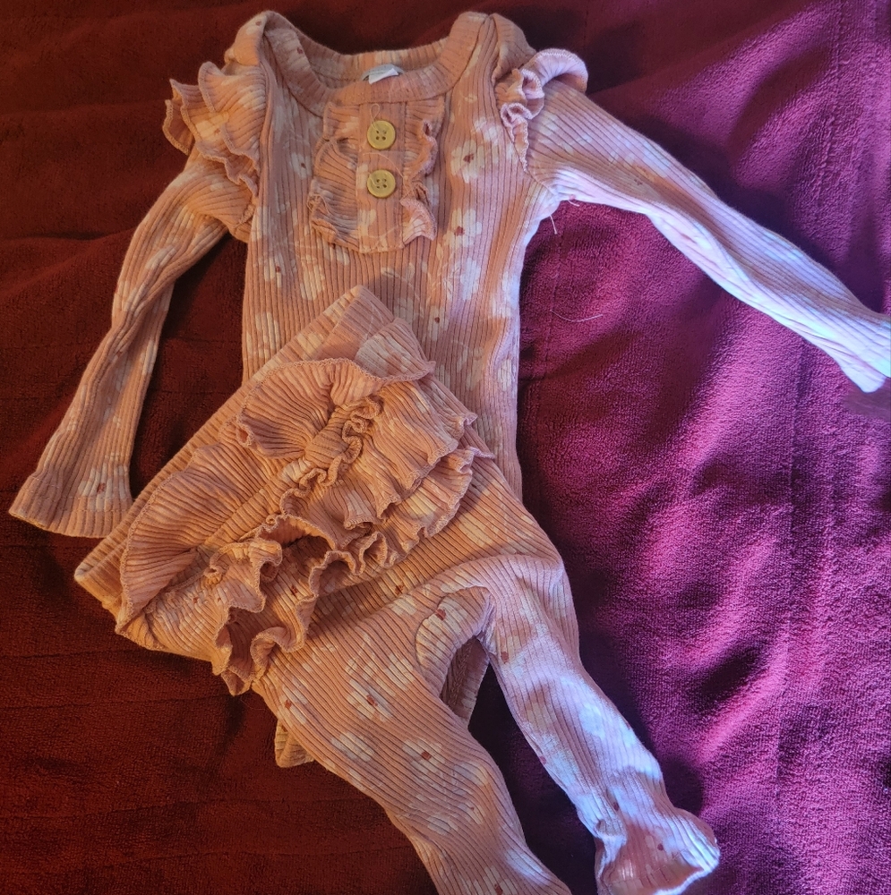 Catherine Malandrino Ruffled Pink Kids Outfit 3-6 Months